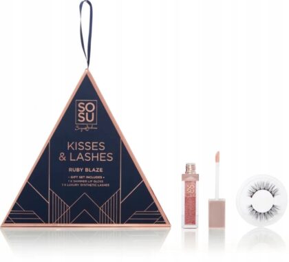 SOSU ZESTAW PREZENTOWY KOSMETYKÓW BŁYSZCZYK + SZTUCZNE RZĘSY n365