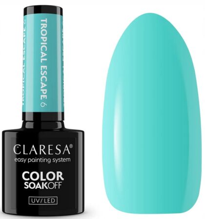 CLARESA LAKIER HYBRYDOWY UV/LED TROPICAL ESCAPE 6 - 5g RAJSKA LAGUNA