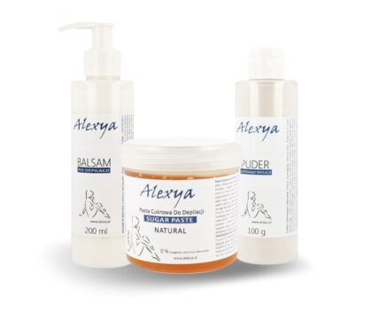 ALEXYA ZESTAW PASTA CUKROWA NATURAL, BALSAM, PUDER
