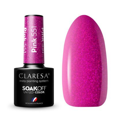 CLARESA LAKIER HYBRYDOWY UV/LED PINK 551 - 5g