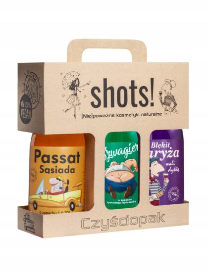 LAQ SHOTS! CZYŚCIOPAK MĘSKI zestaw Żel 3 x 500ml