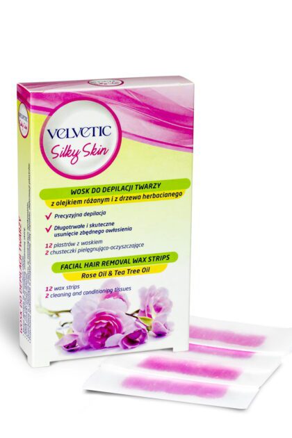VELVETIC Plastry do depilacji twarzy wosk 12 szt