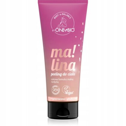 ONLYBIO Peeling cukrowy do ciała Malina 200 ml