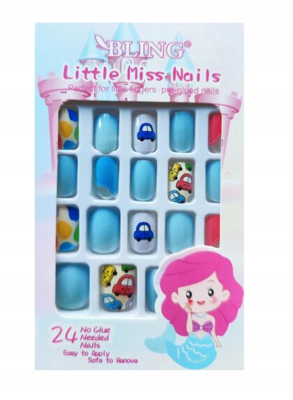 BLING SZTUCZNE PAZNOKCIE TIPSY DLA DZIECI N436