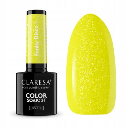 CLARESA LAKIER HYBRYDOWY UV/LED FUNKY DISCO 1 - 5g Yellow groove
