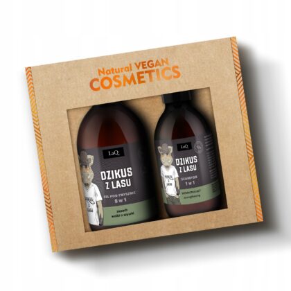 LAQ DZIKUS Z LASU Zestaw kosmetyków Żel 500ml + szampon 300ml Czarny Mat
