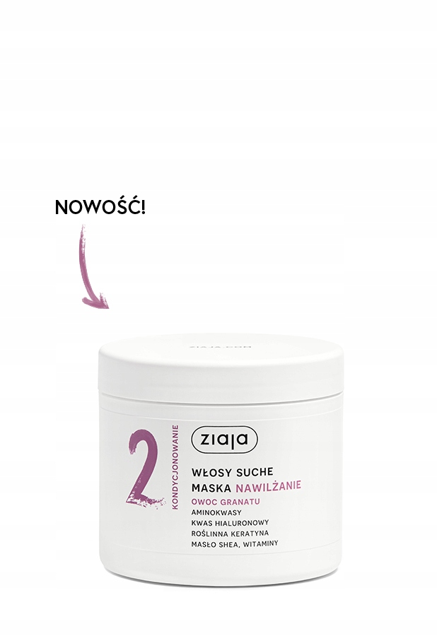 ZIAJA Owoc Granatu Maska Nawilżanie Włosy Suche 350ml - obrazek 3