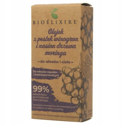 Bioelixire ORGANIC Olejek z pestek winogron i nasion drzewa Moringa 50 ml