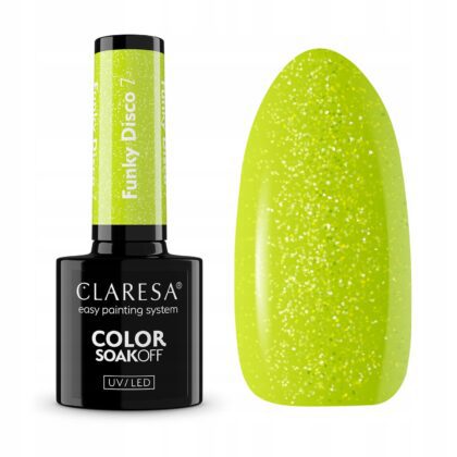 CLARESA LAKIER HYBRYDOWY UV/LED FUNKY DISCO 7 - 5g Lime Light