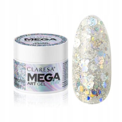CLARESA Żel do zdobień Megastar Silver Flicker 10g