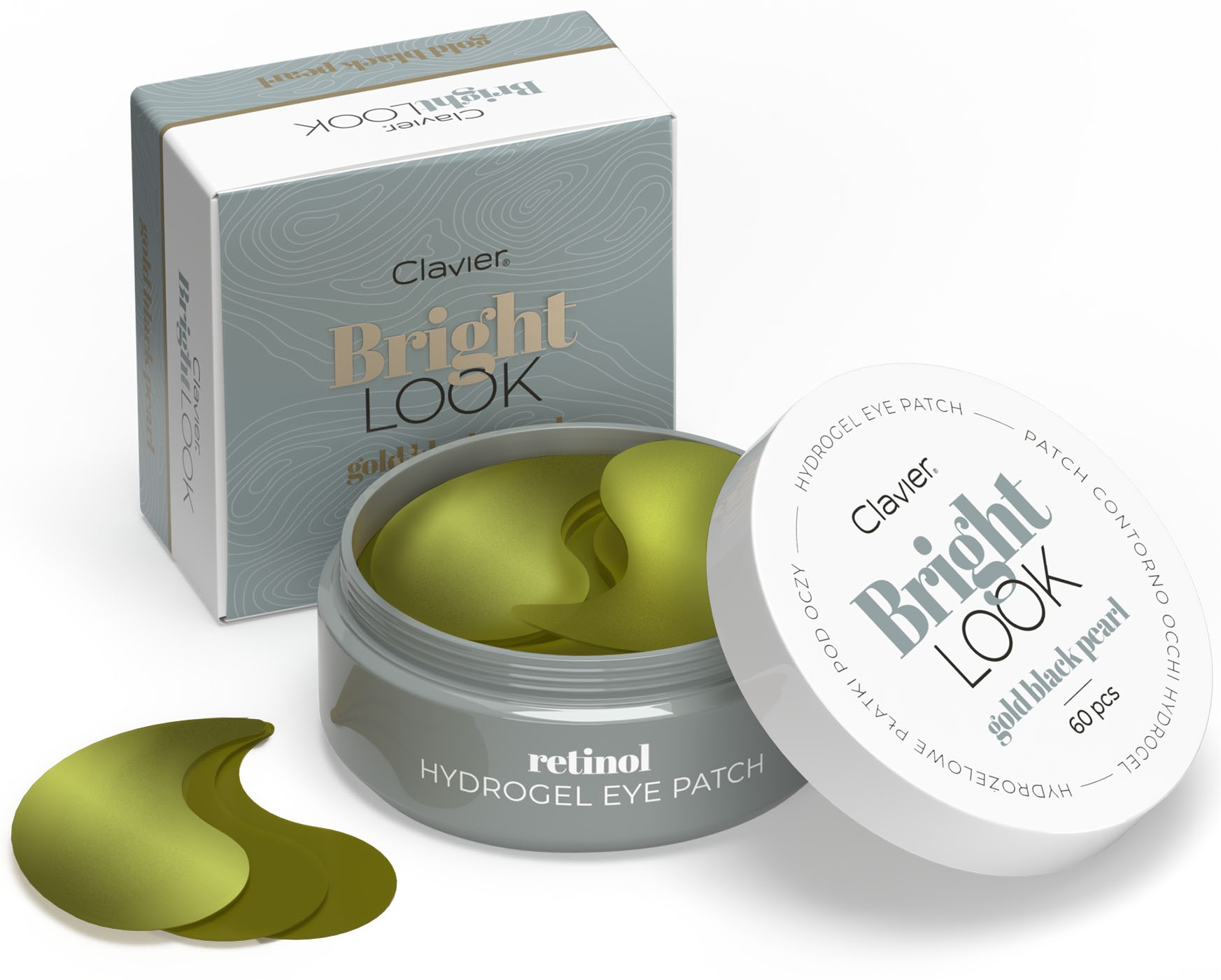 CLAVIER Bright Look Płatki Żelowe Pod Oczy BLACK PEARL 60 Sztuk (1 opak.)