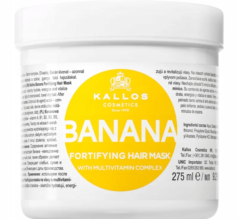 KALLOS BANAN maska do włosów 275ml