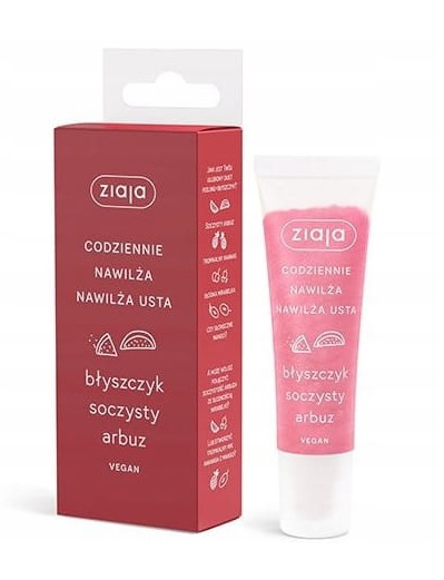 ZIAJA Błyszczyk do ust Soczysty Arbuz Nawilżający 12ml