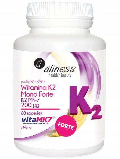 ALINESS Witamina K2 Mono FORTE MK-7 200 µg z Natto 60 kapsułek
