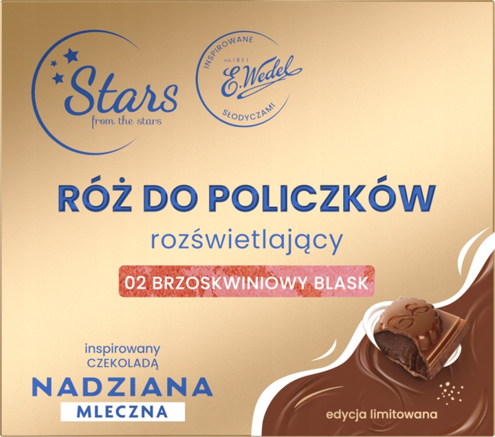 STARS WEDEL NADZIANA Róż Prasowany Rozświetlający Brzoskwiniowy Blask 02 - obrazek 3