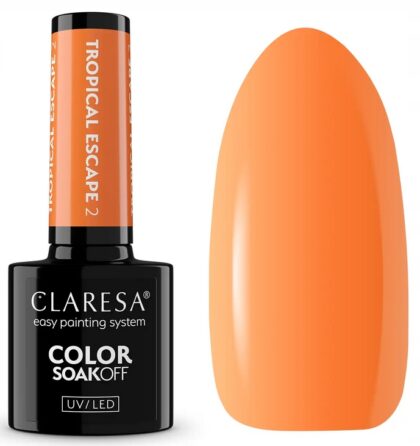 CLARESA LAKIER HYBRYDOWY UV/LED TROPICAL ESCAPE 1- 5g SŁONECZNA PAPAJA