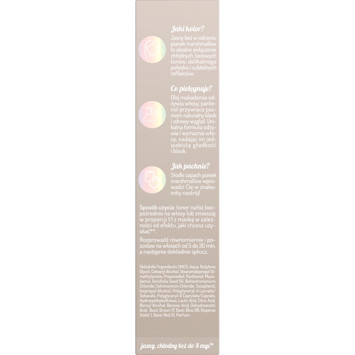 ONLYBIO Toner do włosów MARSHMALLOW BLONDE 100 ml BEŻOWO ŚMIETANKOWY odcień - obrazek 3