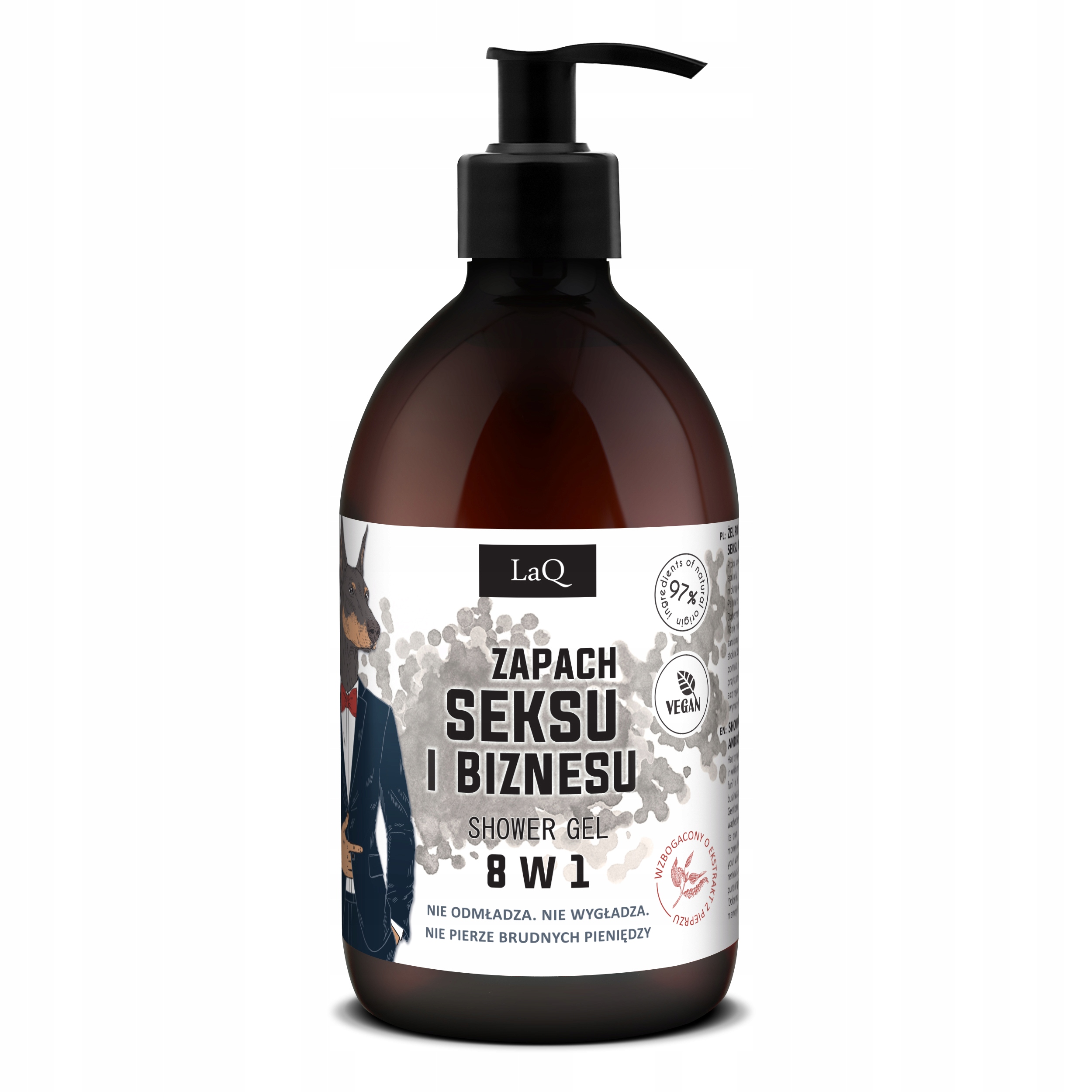 LAQ DOBERMAN Męski Zestaw kosmetyków żel 500ML + balsam do ciała 200ML - obrazek 2