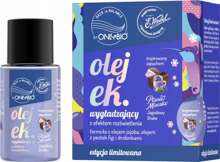 ONLYBIO BY WEDEL OLEJEK WYGŁADZAJĄCY PTASIE MLECZKO JAGODOWY SHAKE 20ML