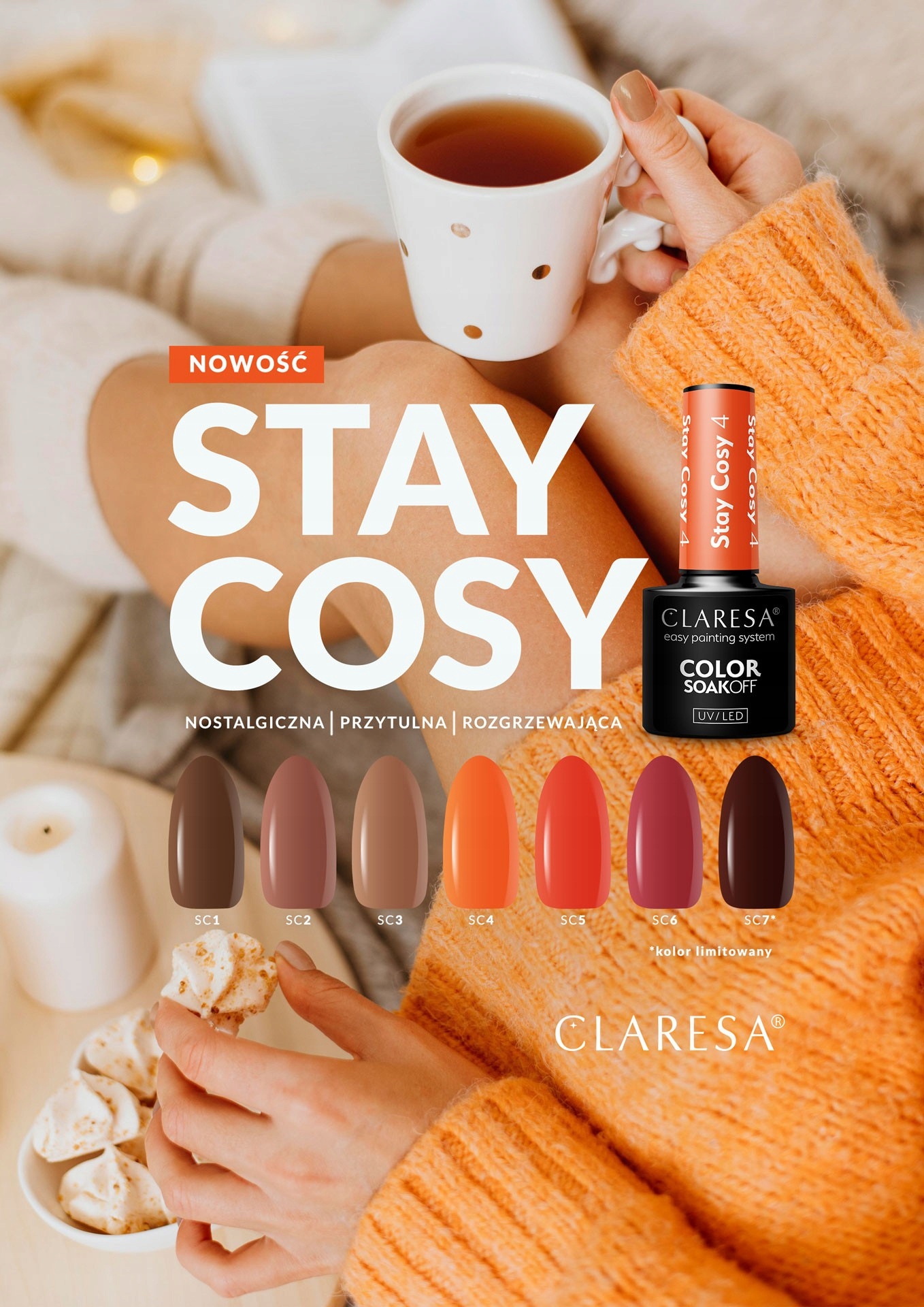 CLARESA LAKIER HYBRYDOWY UV/LED STAY COSY 6 -5g - obrazek 3
