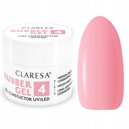 CLARESA RUBBER GEL Żel do budowania przedłużania paznokci builder 4 - 45g
