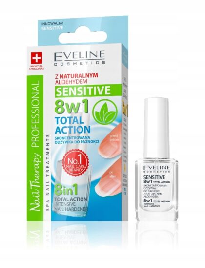 Eveline Total Action Wzmacniająca odżywka do paznokci 8w1 Sensitive 12ml