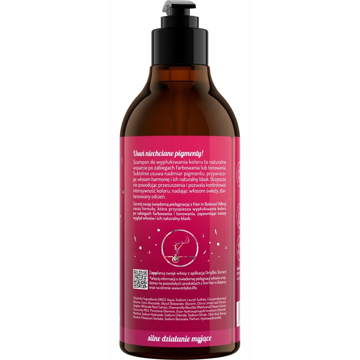 ONLYBIO KOLOR Szampon przyspieszający wypłukiwanie koloru 400 ml - obrazek 2