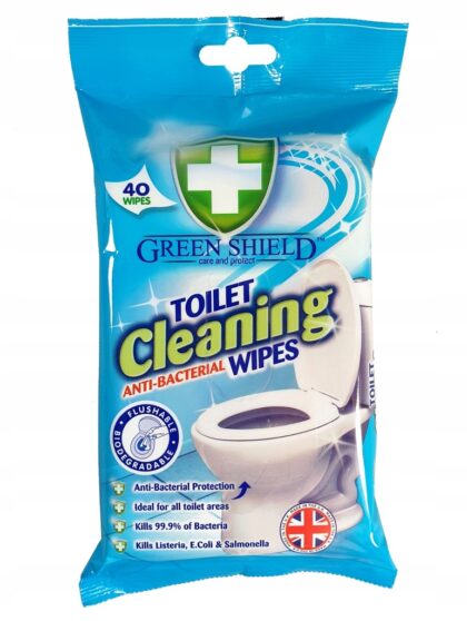 Green Shield Nawilżane chusteczki czyszczące do toalety 40szt/1opak do WC
