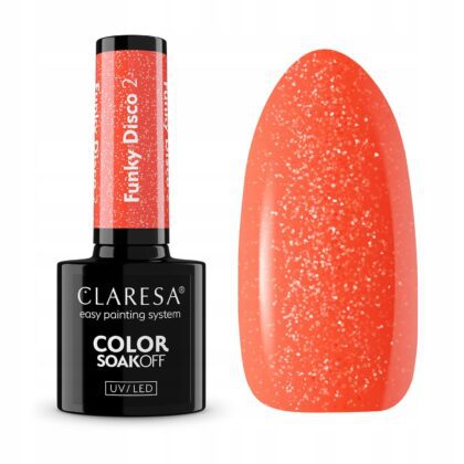 CLARESA LAKIER HYBRYDOWY UV/LED FUNKY DISCO 2 - 5g Orange Pop