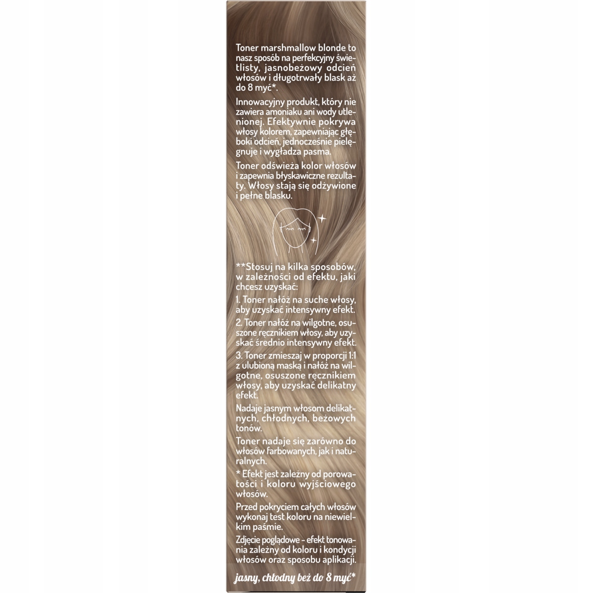ONLYBIO Toner do włosów MARSHMALLOW BLONDE 100 ml BEŻOWO ŚMIETANKOWY odcień - obrazek 4