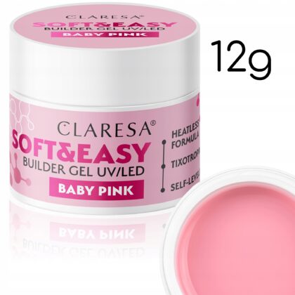 CLARESA Żel Budujący SOFT&EASY BUILDER GEL BABY PINK 12G