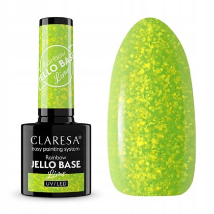 Claresa BAZA HYBRYDOWE Rainbow Jello Base 5g Lime limonka kawałeczki folii