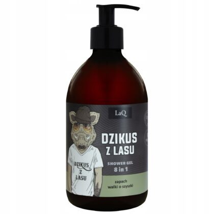 LAQ DZIKUS Z LASU MĘSKI ŻEL POD PRYSZNIC 8W1 CZARNY MAT 500ML
