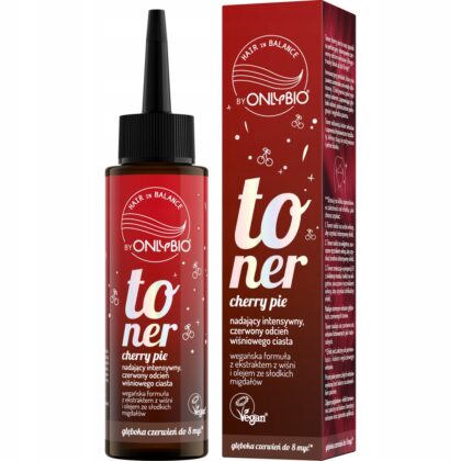 ONLYBIO Toner do włosów CHERRY PIE 100 ml INTENSYWNY CZERWONY odcień