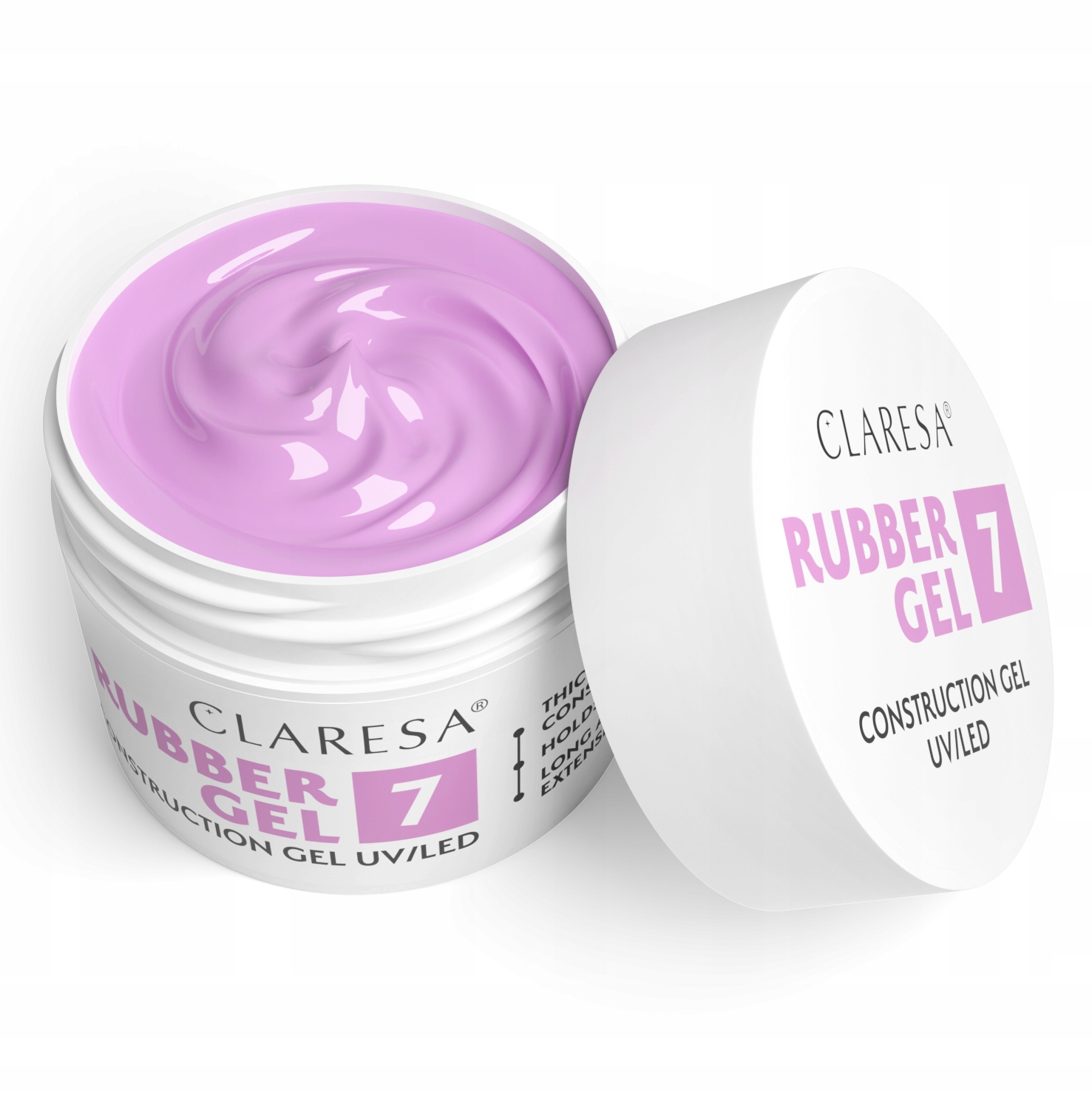 CLARESA RUBBER GEL Żel do budowania przedłużania paznokci builder 7 - 12g - obrazek 2