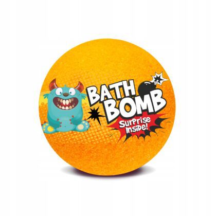 LAQ DZIECI Kula kąpielowa musująca z niespodzianką pomarańczowa 120g