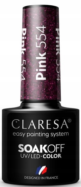 CLARESA LAKIER HYBRYDOWY UV/LED PINK 554 - 5g - obrazek 2