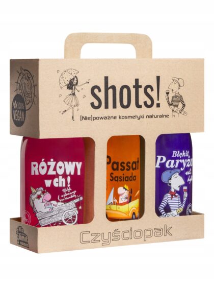 LAQ SHOTS! CZYŚCIOPAK UNISEX zestaw Żel 3 x 500ml