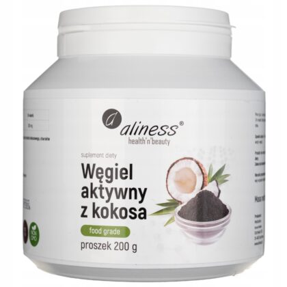 Aliness WĘGIEL AKTYWNY Z KOKOSA W PROSZKU 200g Trawienie Problemy żołądkowe