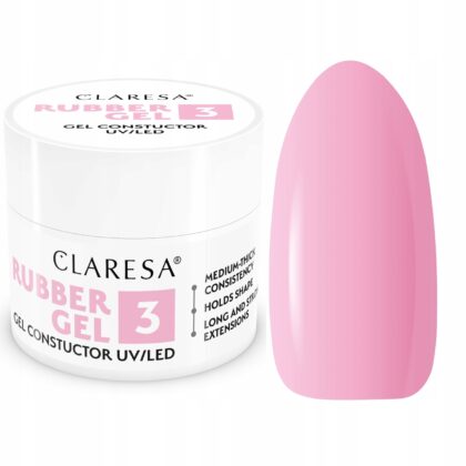 CLARESA RUBBER GEL Żel do budowania przedłużania paznokci builder 3 - 45g