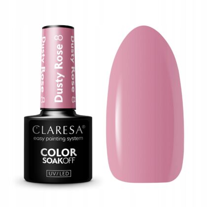 CLARESA LAKIER HYBRYDOWY UV/LED DUSTY ROSE 8 5g