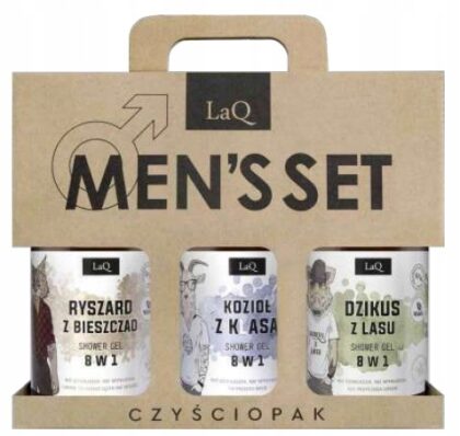 LAQ CZYŚCIOPAK MĘSKI ZESTAW ŻELI POD PRYSZNIC RYSZARD KOZIOŁ DZIKUS 3X500ML