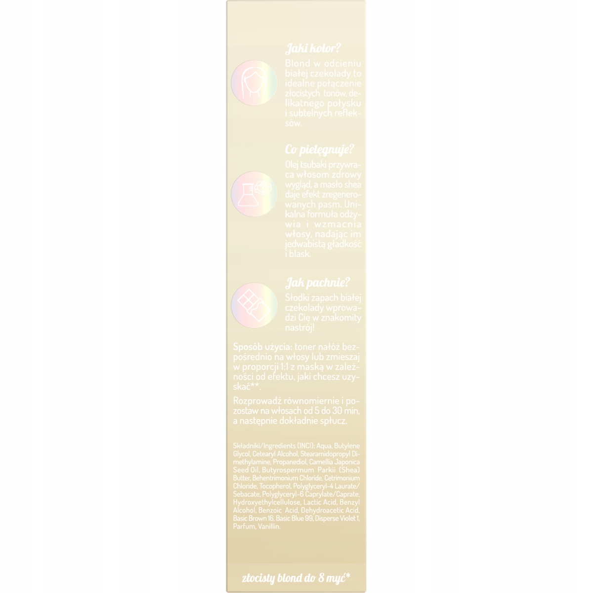 ONLYBIO Toner do włosów BIAŁA CZEKOLADA 100 ml KREMOWO ZŁOCISTY BLOND - obrazek 3