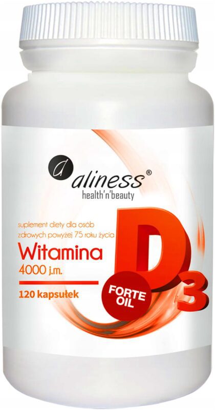 Aliness WITAMINA D3 FORTE OIL 4000 120 kap ODPORNOŚĆ ZDROWE KOŚCI