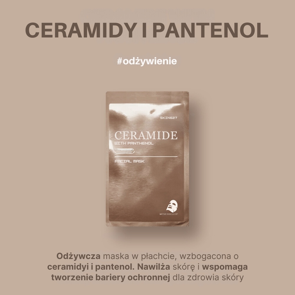SKIN627 CERAMIDY I PANTENOL Odżywcza maska do twarzy 22 ml - obrazek 2