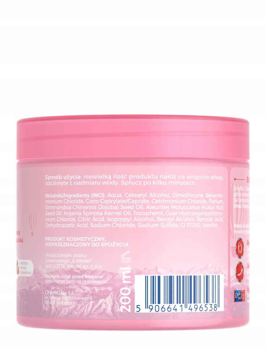 ONLYBIO BERRY XMAS MASKA DO WŁOSÓW ZAPACH CZEKOLADA TRUSKAWKOWA 200ML - obrazek 3