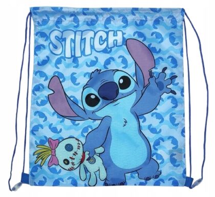 STITCH Niebieski worek na buty ubrania torba sportowa 40 x 34 cm