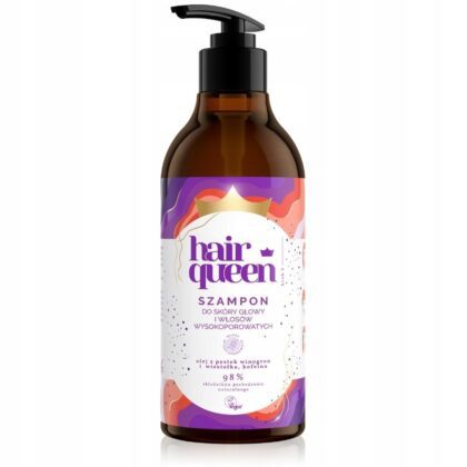 Hair Queen Szampon do włosów wysokoporowatych 400 ml
