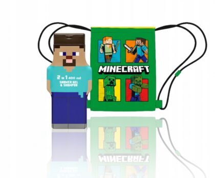 MINECRAFT ZESTAW ŻEL POD PRYSZNIC 2W1 + WOREK NA PLECY 46 x 35,5 cm