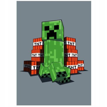 Koc Kocyk dziecięcy Polarowy Minecraft Creeper TNT 100x150cm